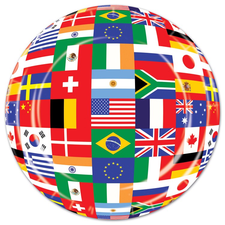 International Flag 9in Plate