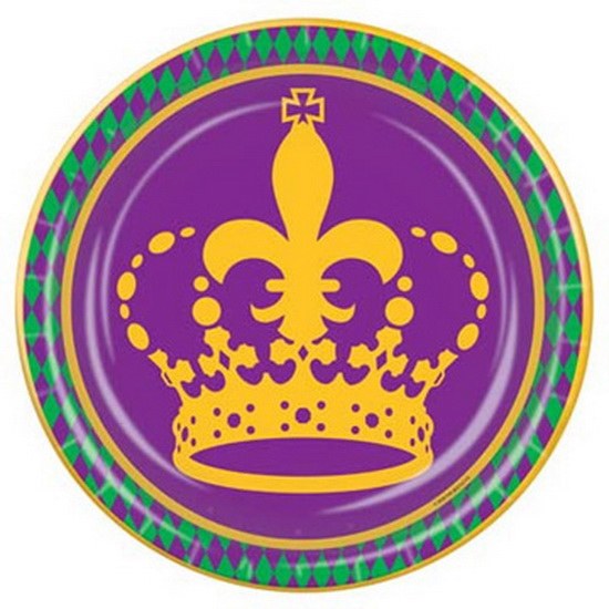 Mardi Gras Plate 7in Crown
