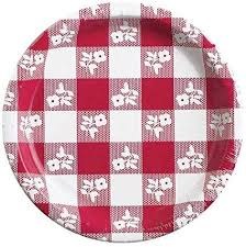 Red Gingham 9in Plate