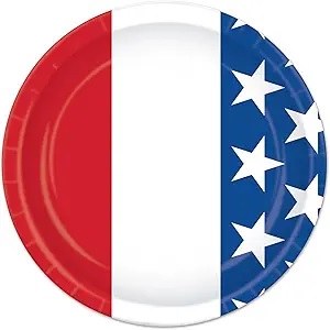 Patriotic 7in Plates 8pk