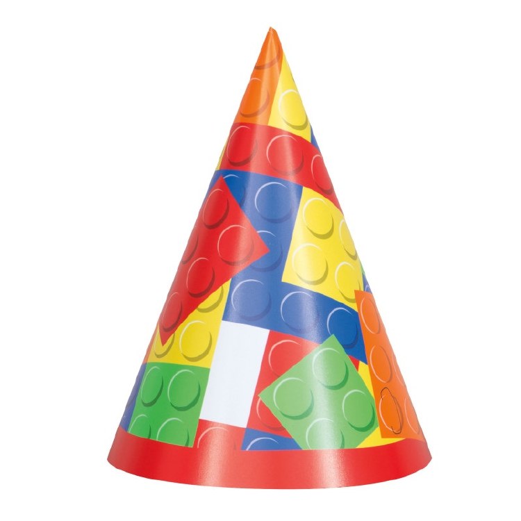 Building Blocks Party Hats 8ct