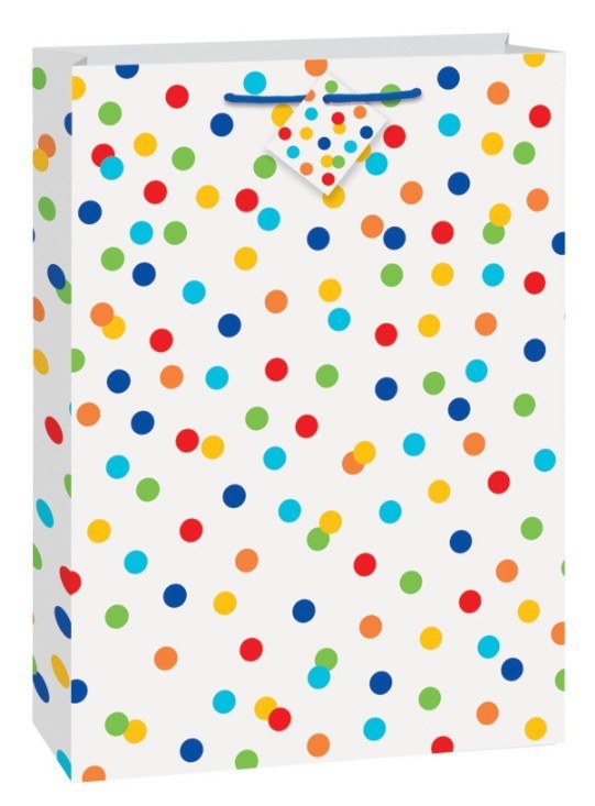 Big Gift Bag Rainbow Dots