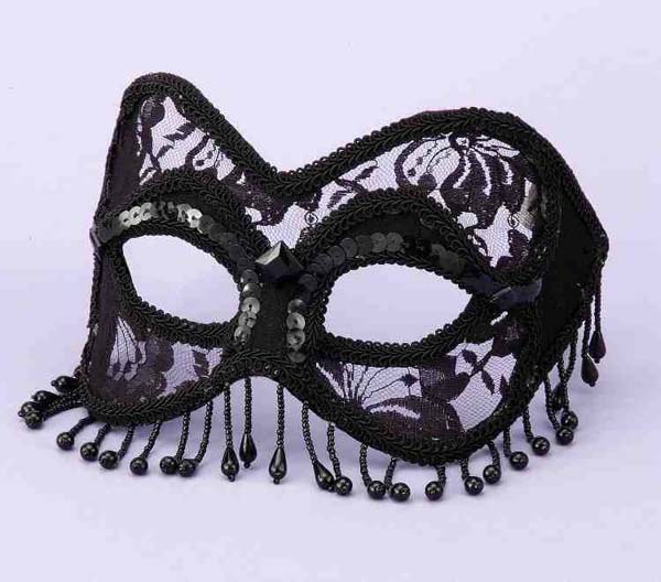 Mask Lace Black w/ Beads