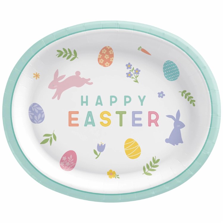 Easter Wishes Oval Plates