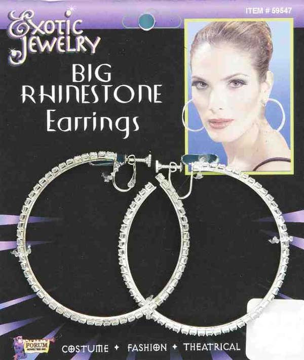 Big Rhinestone Hoop Earrings
