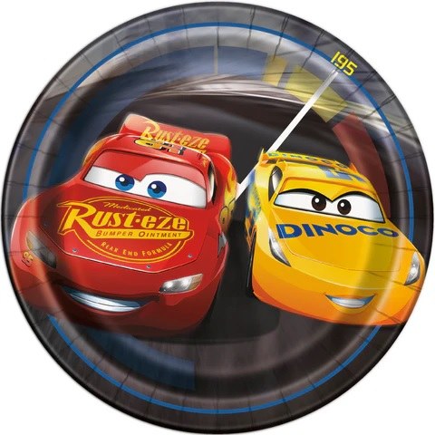 Cars 3 Movie 7in Plates 8ct