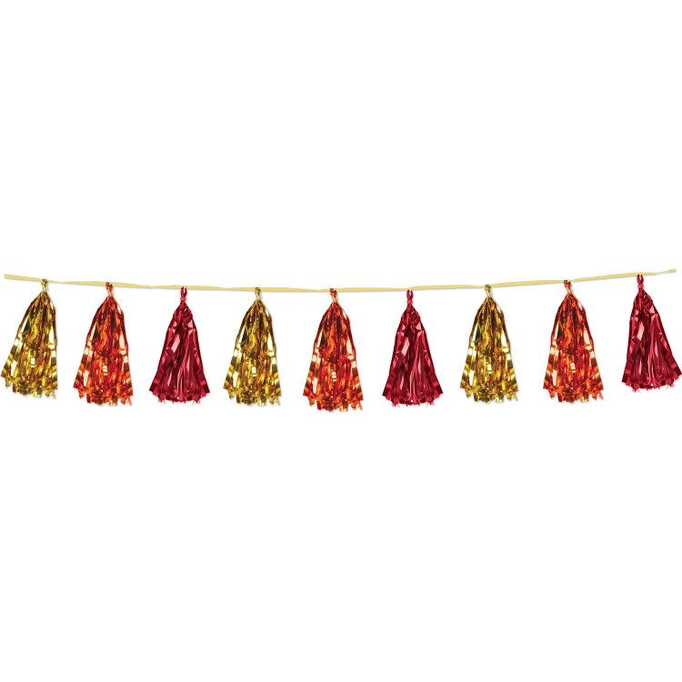 Tassel Garland Gld/Org/Red Fall Colors