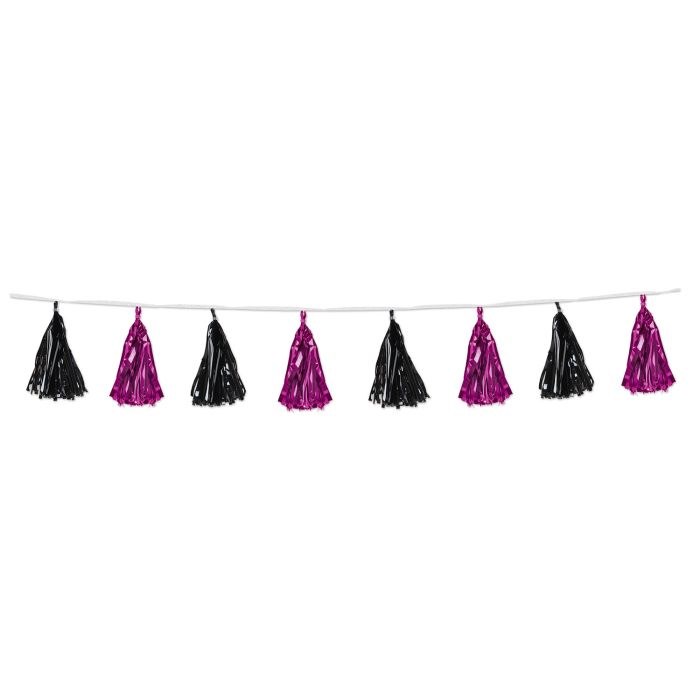 Tassel Garland Hot Pink/Black