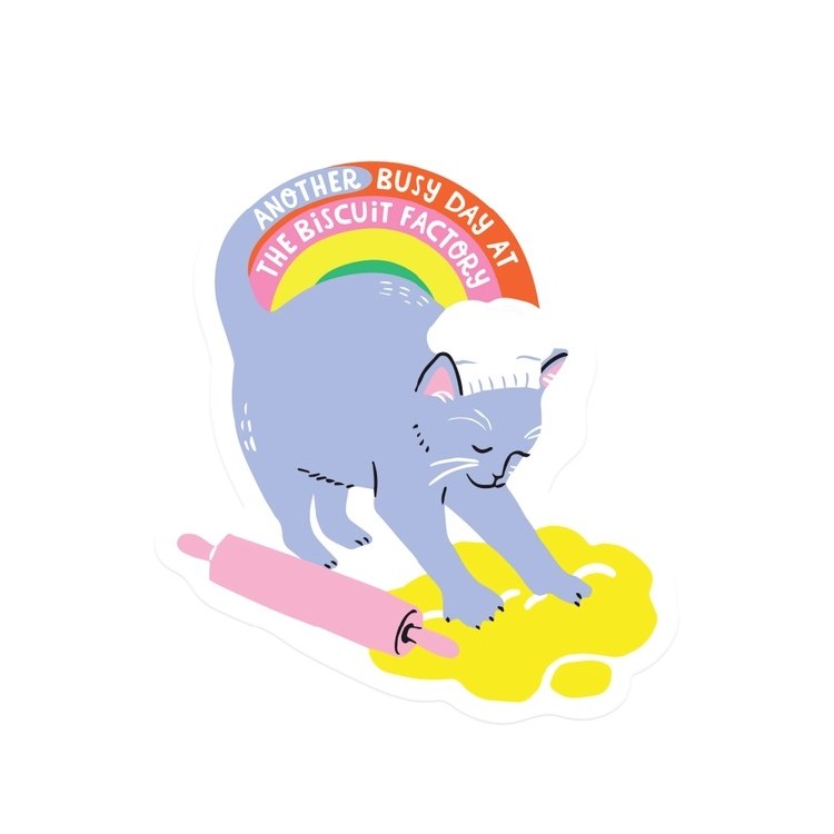 Bisquit Factory Cat • Waterproof Vinyl Sticker