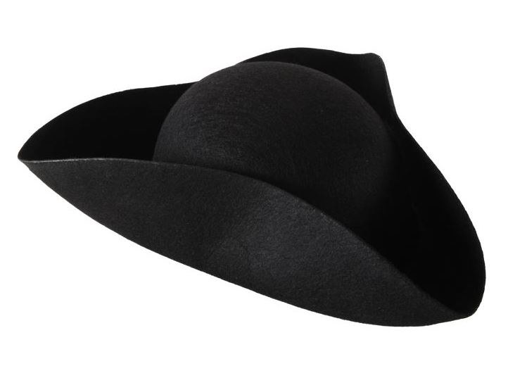 Felt Tricorn Hat Black