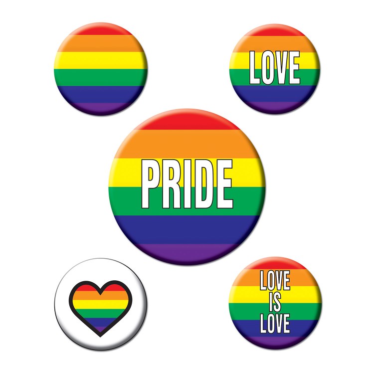 Pride Party Buttons 5pk
