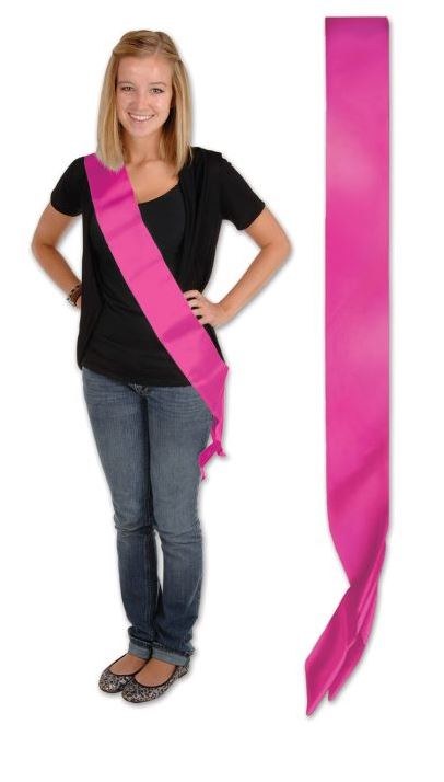 Blank Satin Sash Cerise
