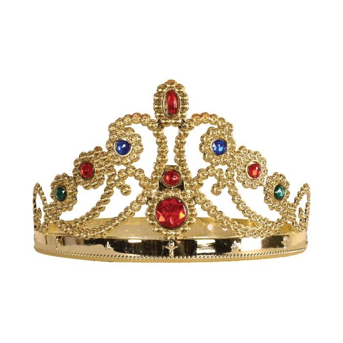 Plastic Jeweled Tiara Gold