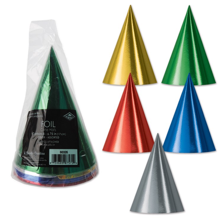 Hats Cone Metallic Primary