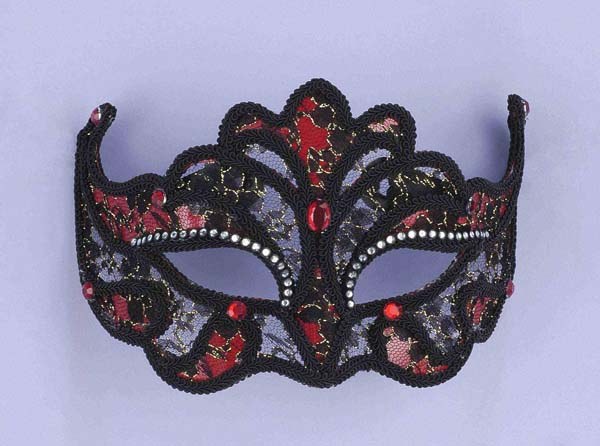 Mask Black Red Lace
