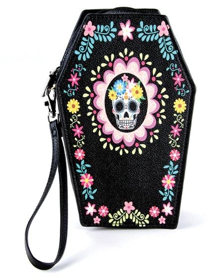 Wallet Coffin Sugar Skull