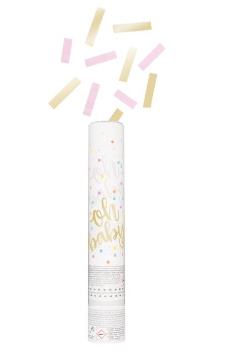 Oh Baby Pnk/Gld Confetti Canon