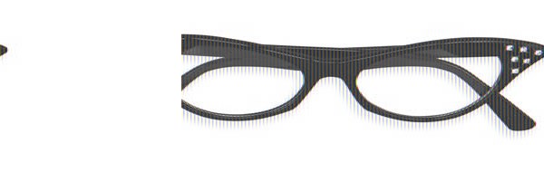 Glasses 50's Rhinestone Blk