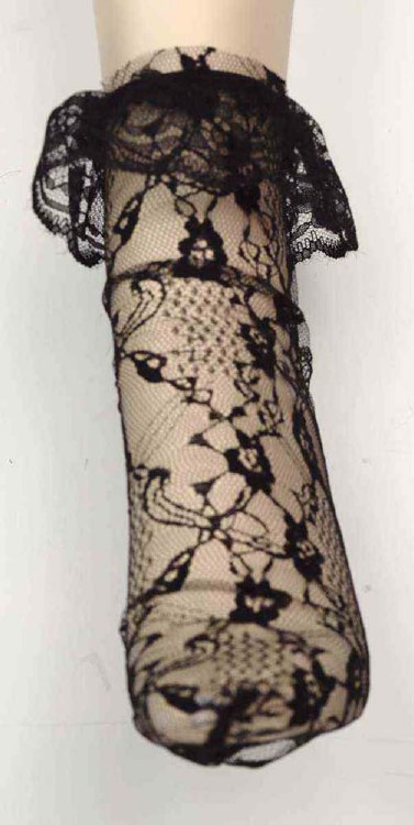 80's Anklets Black Lace