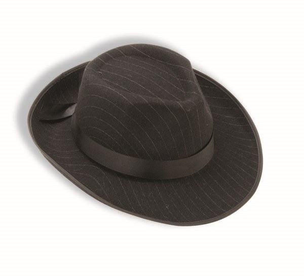 Fedora Black w/Wh Pinstripe