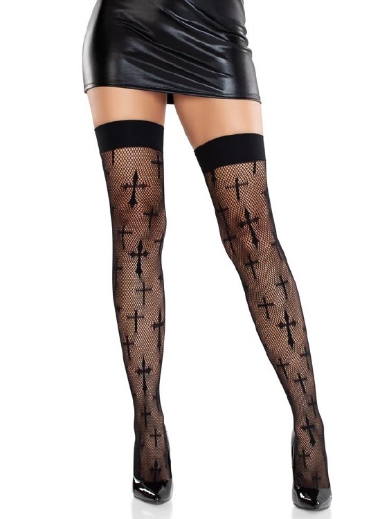 Thigh Highs Worship Me Cross