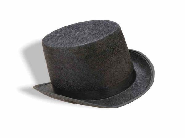 Hat Top Hat Blk Glitter Mesh