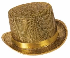Gold Glitter Mesh Top Hat