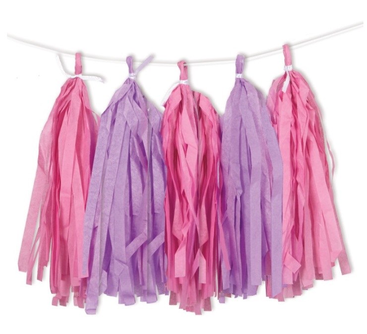Tassle Garland 9ft. Pink/Purple