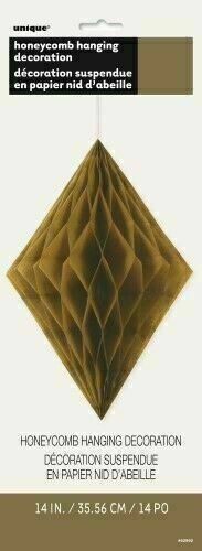 Diamond Tissue Hanging 14" Gld