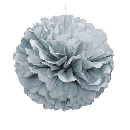 Puff Decor 16" Silver