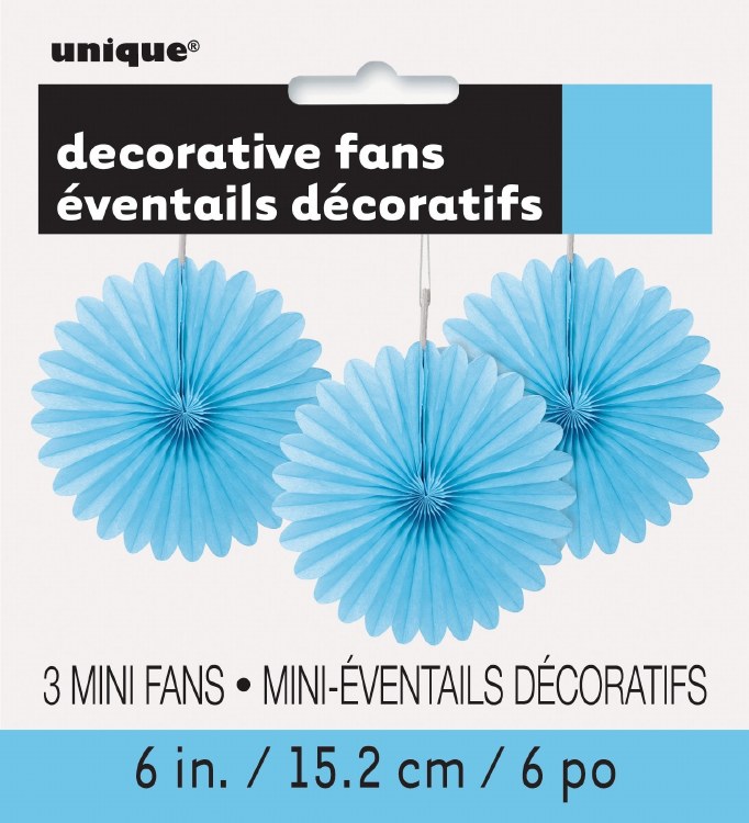 Fan Tissue Lt Blue 6" 3pk