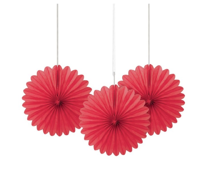 Fan Tissue Red 6" 3pk