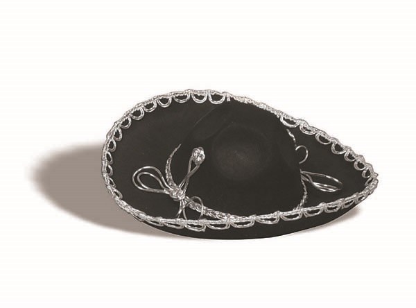 Hat Sombrero Black Silver OS