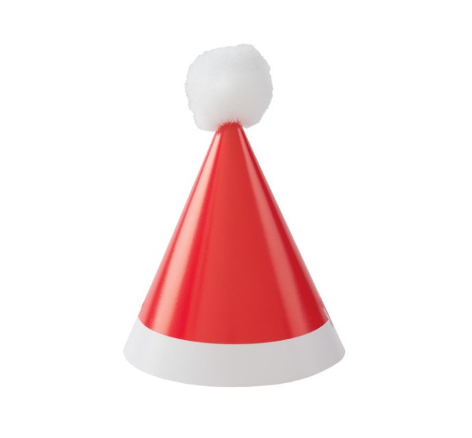 Mini Pom Pom Santa Hat 8ct