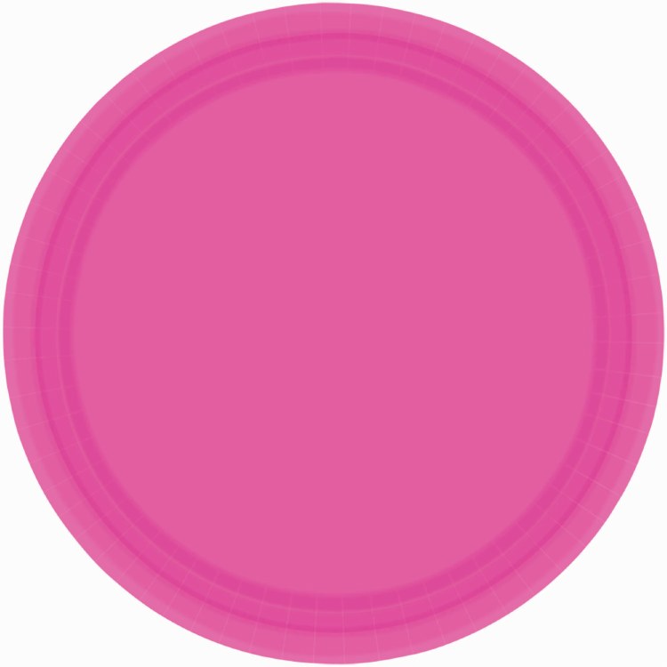 Bright Pink 7in Paper Plates 20ct