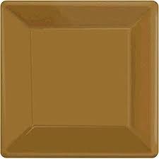 Gold 7in Square Plate 20ct