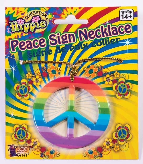 Necklace Peace Sign Rainbow