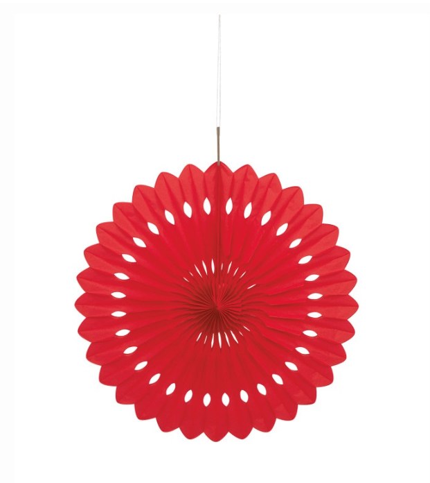 Decorative Fan 16" Red
