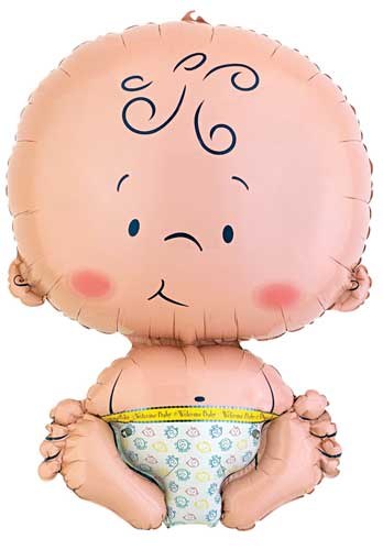 Gender Neutral, Baby Shape • Jumbo 32" Mylar Helium Balloon