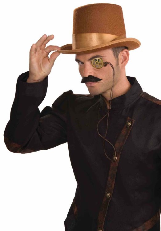 Hat Steampunk Bell Topper Brn