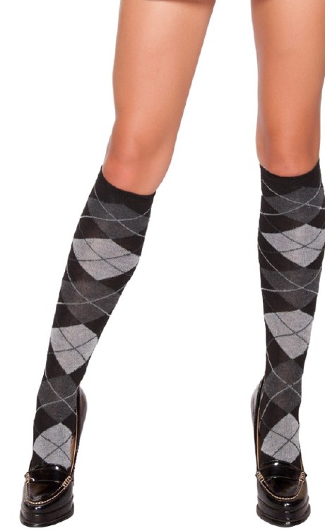 Socks Argyle Grey