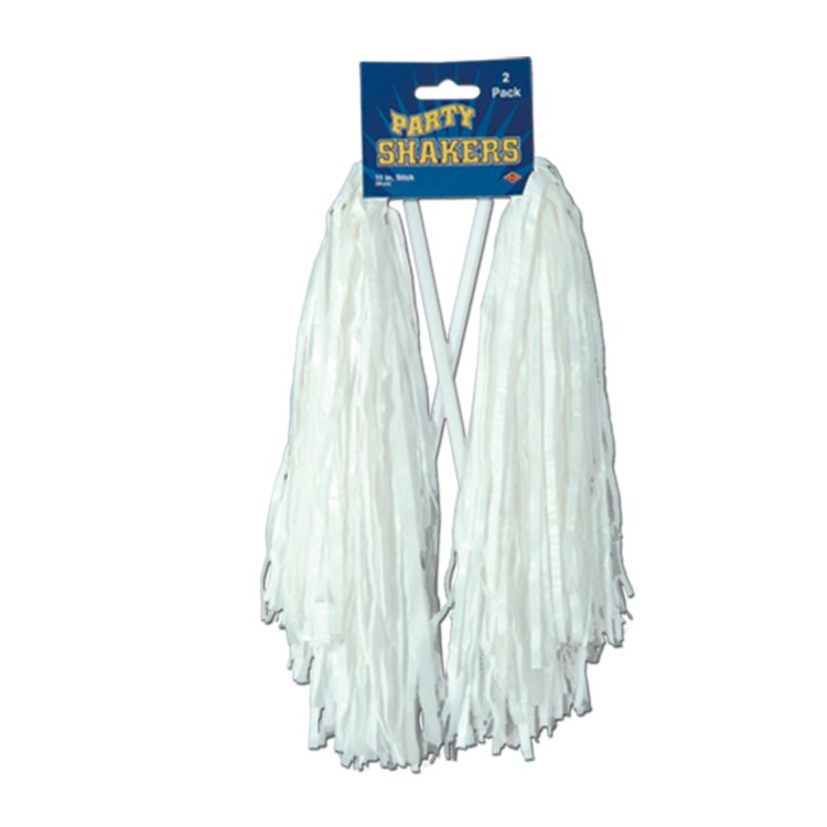 Pom Pom Shakers White