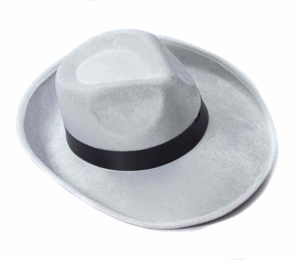 Hat Fedora WHT Velvet w/Band