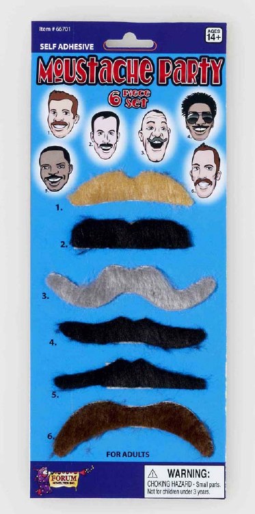 Moustache 6pc Party Set
