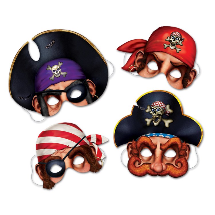 Assorted Pirate Masks • 4 Pack