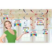 Rainbow HBD Swirl Custom Decor 7ct