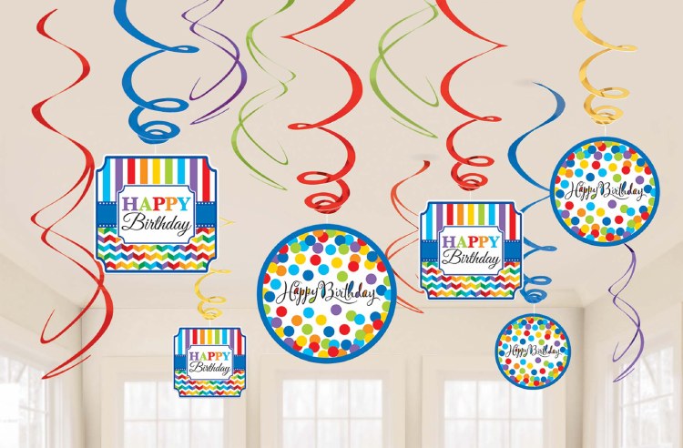 Bright Birthdy Swirl Decor