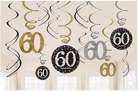Sparkling 60th Swirl Decor 12pc
