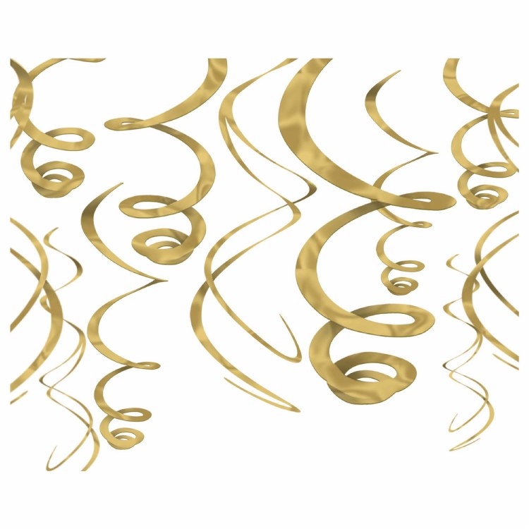 Swirl Decor Gold 12pk