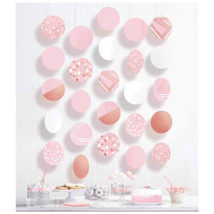 Round String Decor RsGldPnk Lg